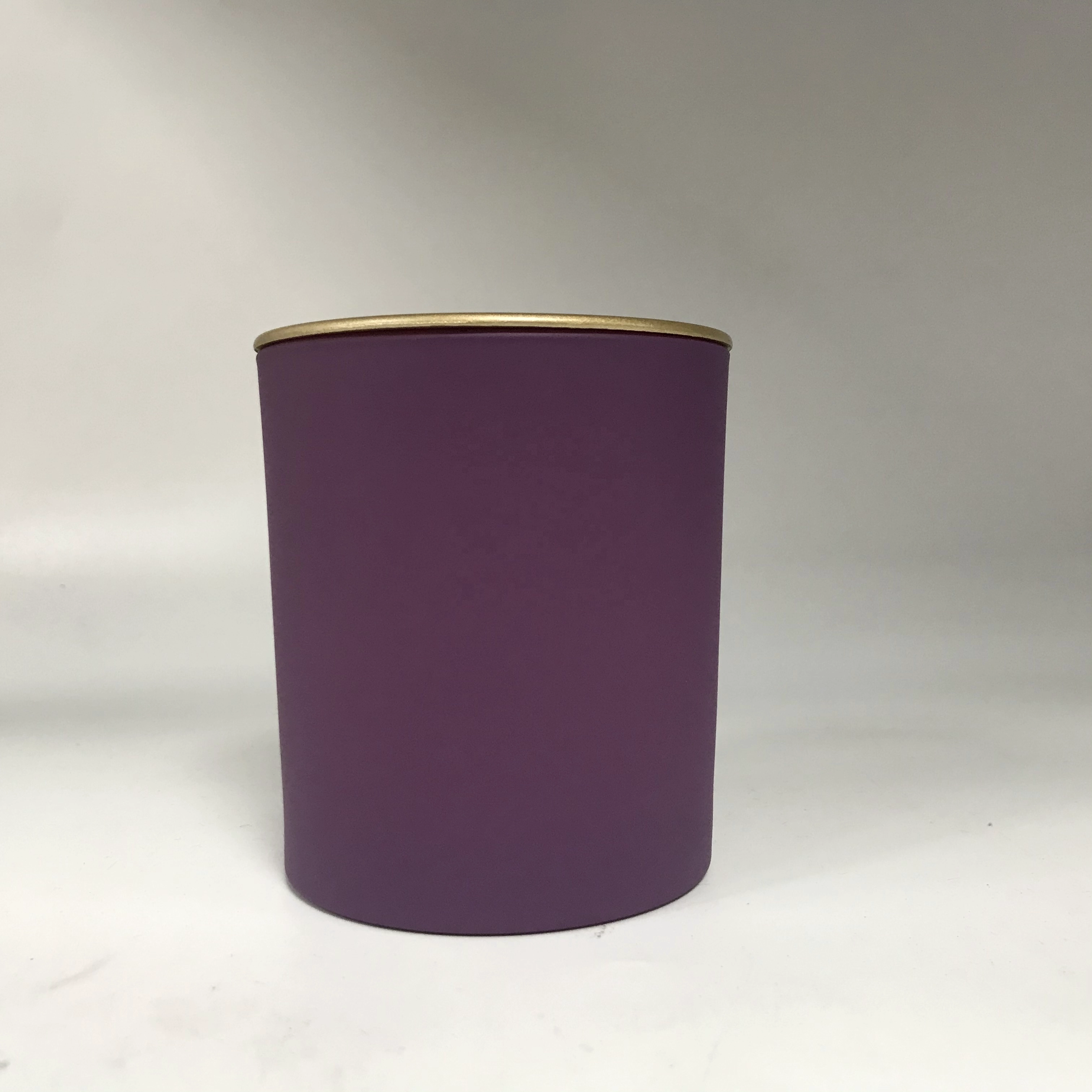 matte colored 8oz glass candle jars with gold lid