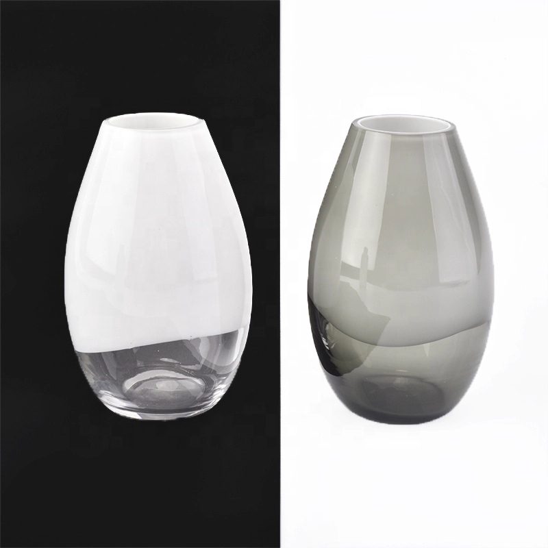 12oz Grey and White Glass Bottle Water drop Shape Reed Diffuser Home Decor Wholesales