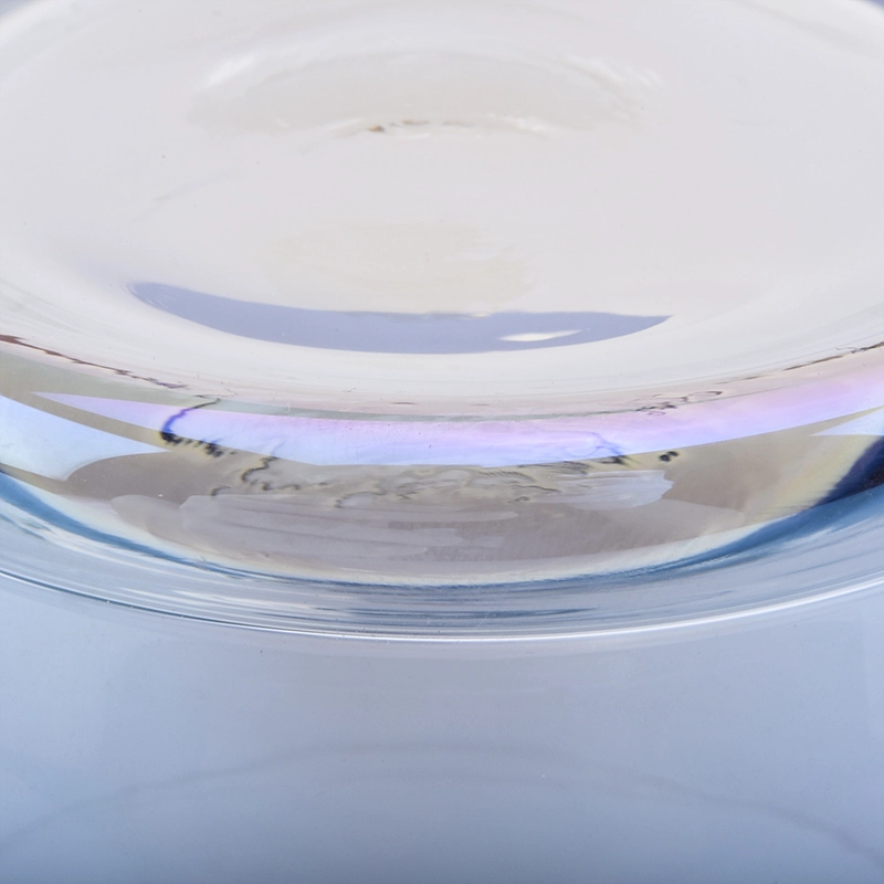 blue shiny glass vessel for candle making, unique glass votive candle holders