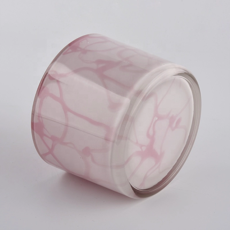 3 wick custom galss vessel for soy candles, unique glass candle holder
