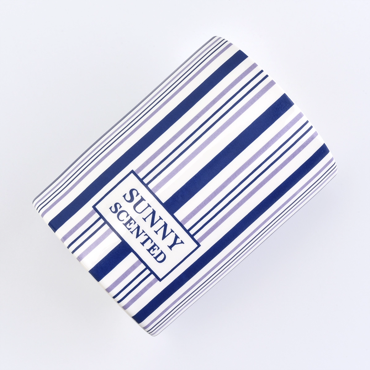 wholesale candle jars with stripes decal, empty ceramic candle holder