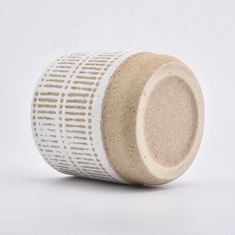 Frosted ceramic candle vessel vintage candle jars table wedding