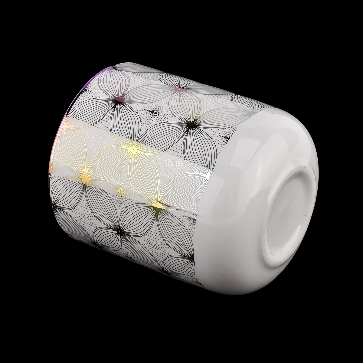 holographic ceramic candle jars for home decoration