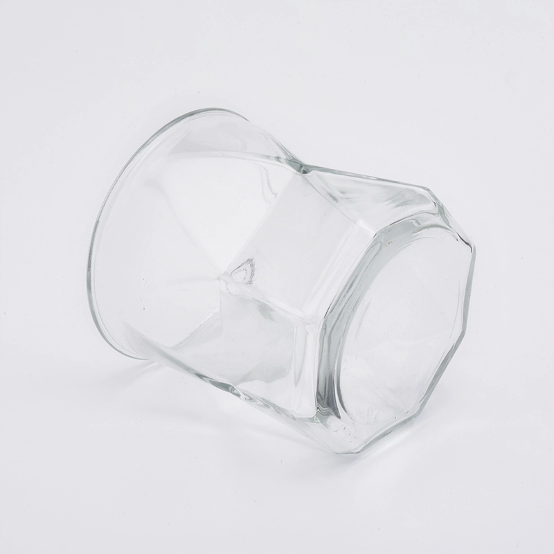 Irregular Geometric Clear Glass Candle Vessel Home Decor Wholesales