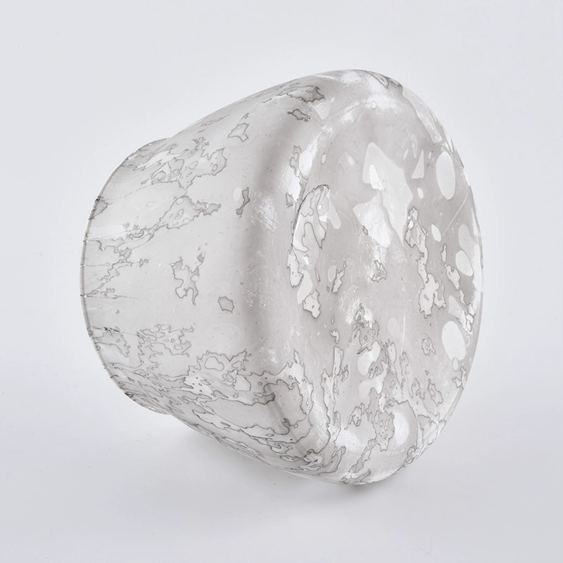11oz marbled frosting glass candle jars