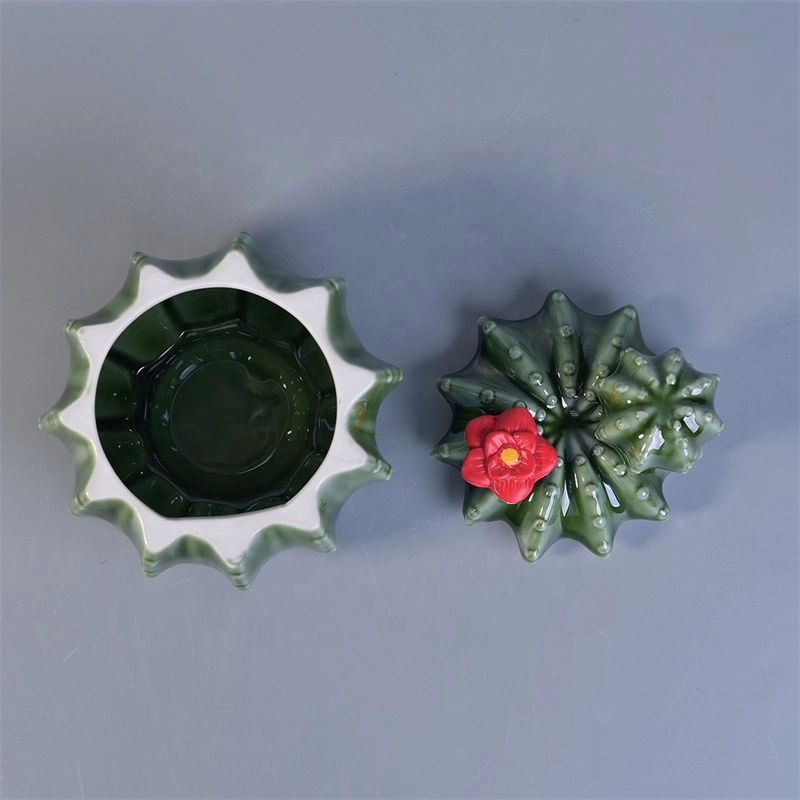 pineapple shape ceramic candle vessel with lid in bulk
