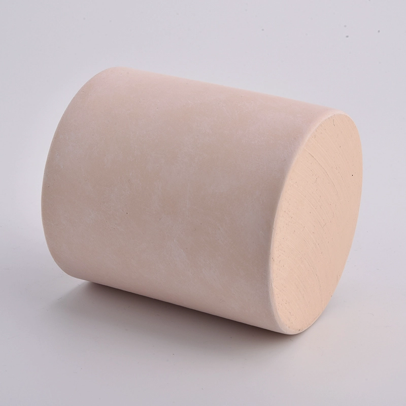 warm matte orange cylinder cement candle jars