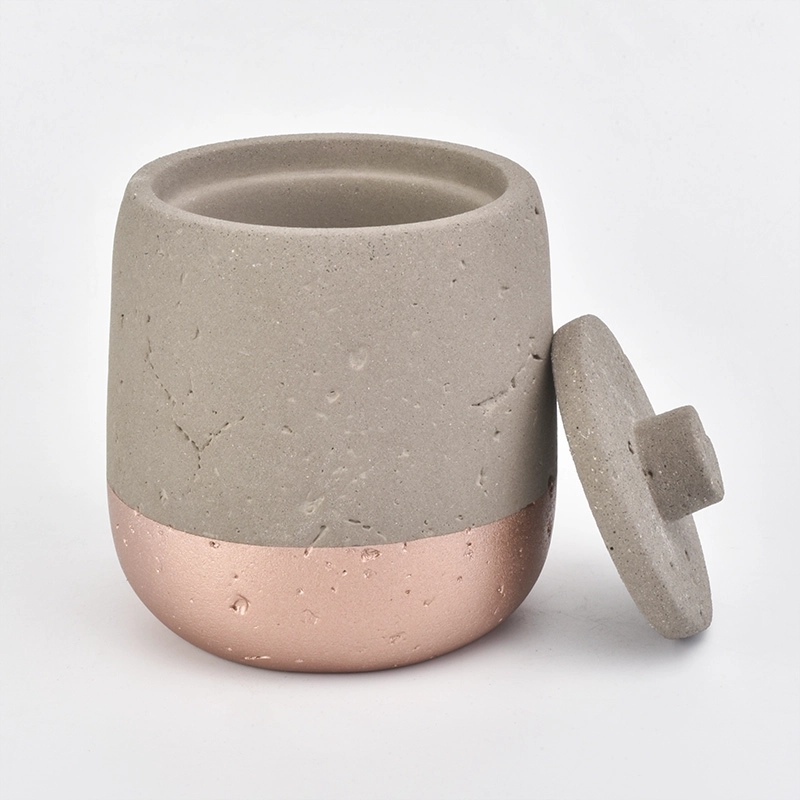 5pcs bathroom accessory sets concrete container copper dip