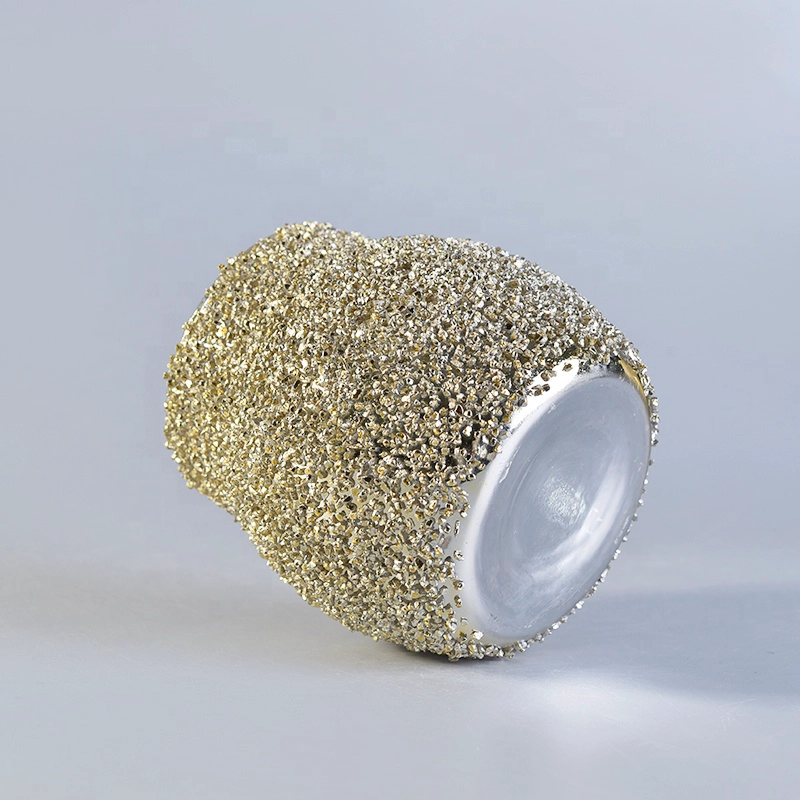 Luxurious glass candle holder gold home decoration wholesale