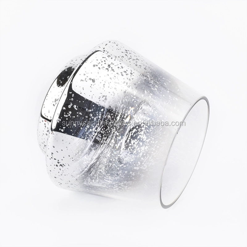 10oz silver decorative glass candle jars