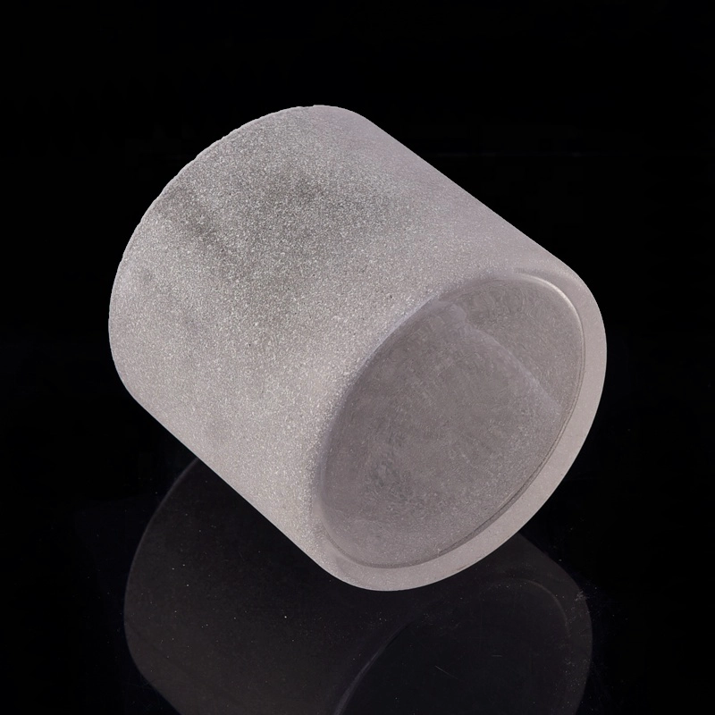 Sandblasted glass candle jars frosted home decoration wholesales