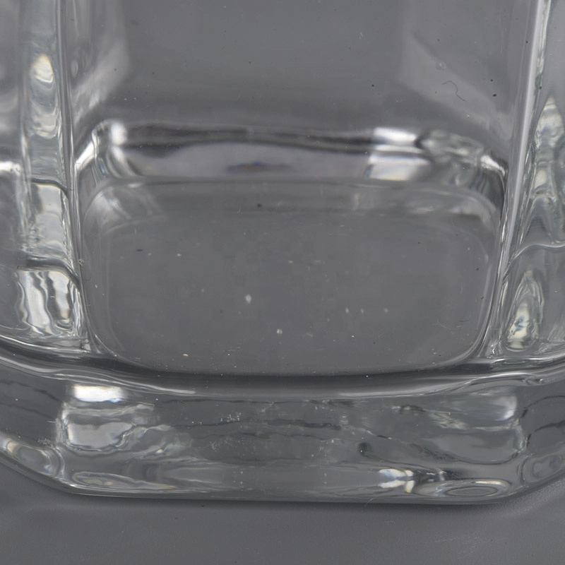 14oz hexagonal transparent glass candle holders