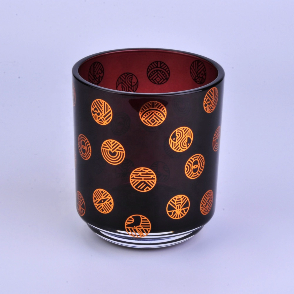 Wholesales custom crystal Luxury black glass candle holder