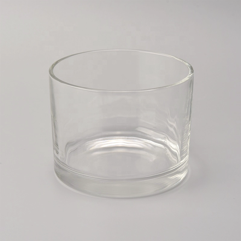 3 wick glass candle vessel, big volume glass candle holder