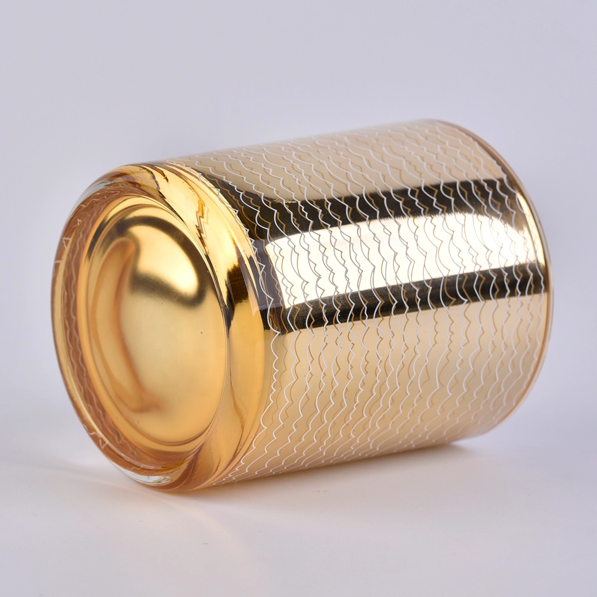 8oz 10oz luxury cylinder decorative electroplated glass candle holders
