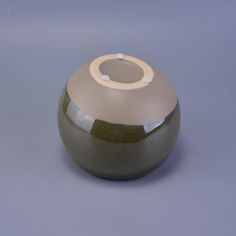 Large Reactive Stoneware Bowl 1280ml Ceramic Candle Holder for Home Decoration