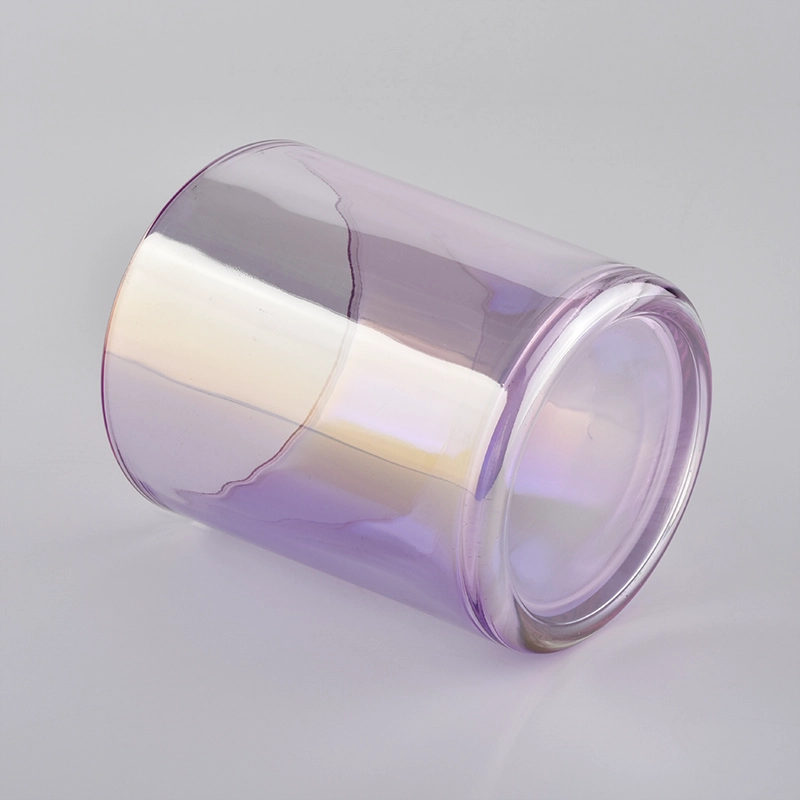 light purple glossy glass scented candle jars