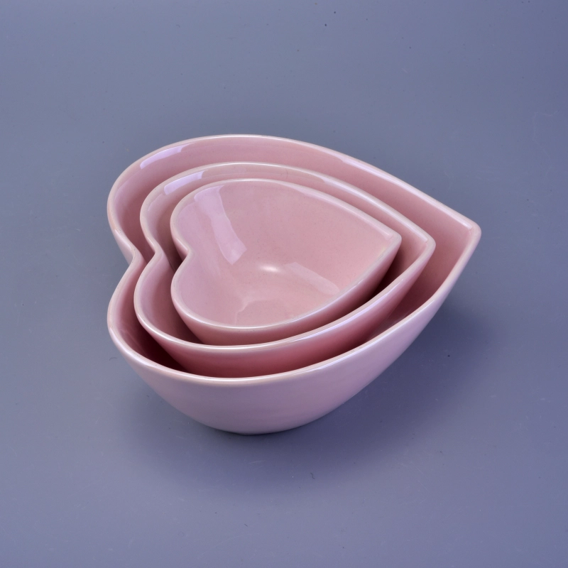 heart design ceramic candle holders with colorful glazed