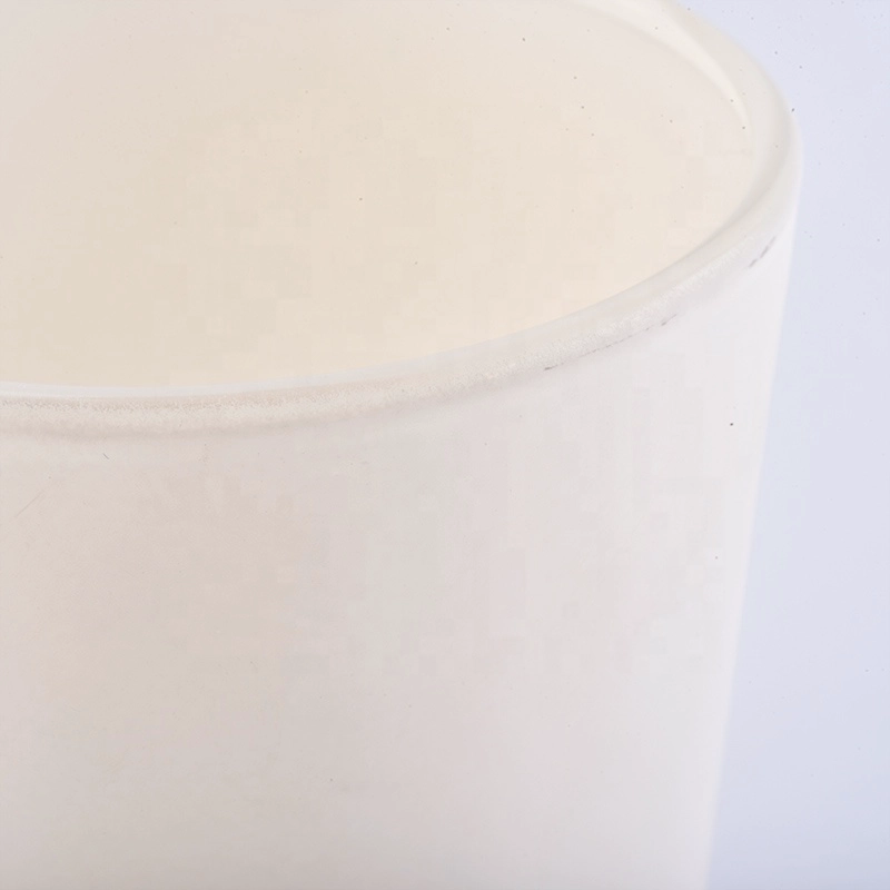 12 OZ matte white glass candle container, votive candle holder