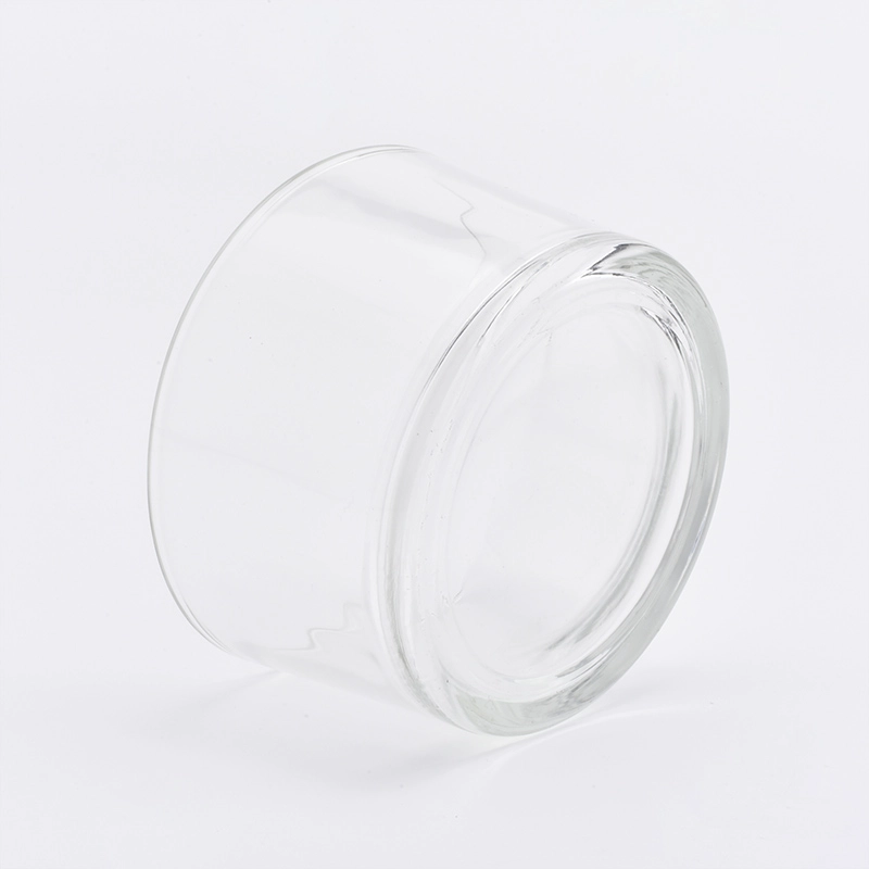 24oz Clear Short and Wide Glass Candle Holder Home Decor Wholesales