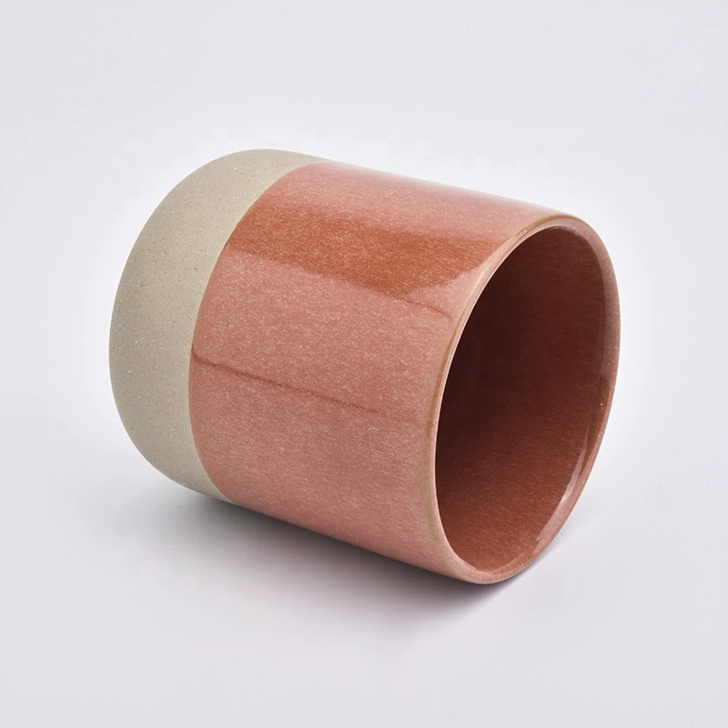 Handmade matte red ceramic candle jar votive scented candle holders wedding decoration factory