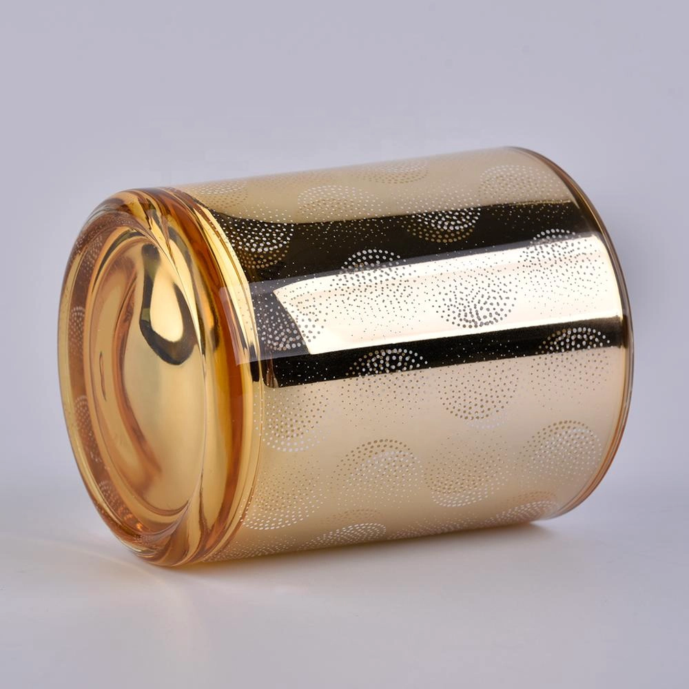 Sunny new design luxury golden glass candle holders vessel wholesales