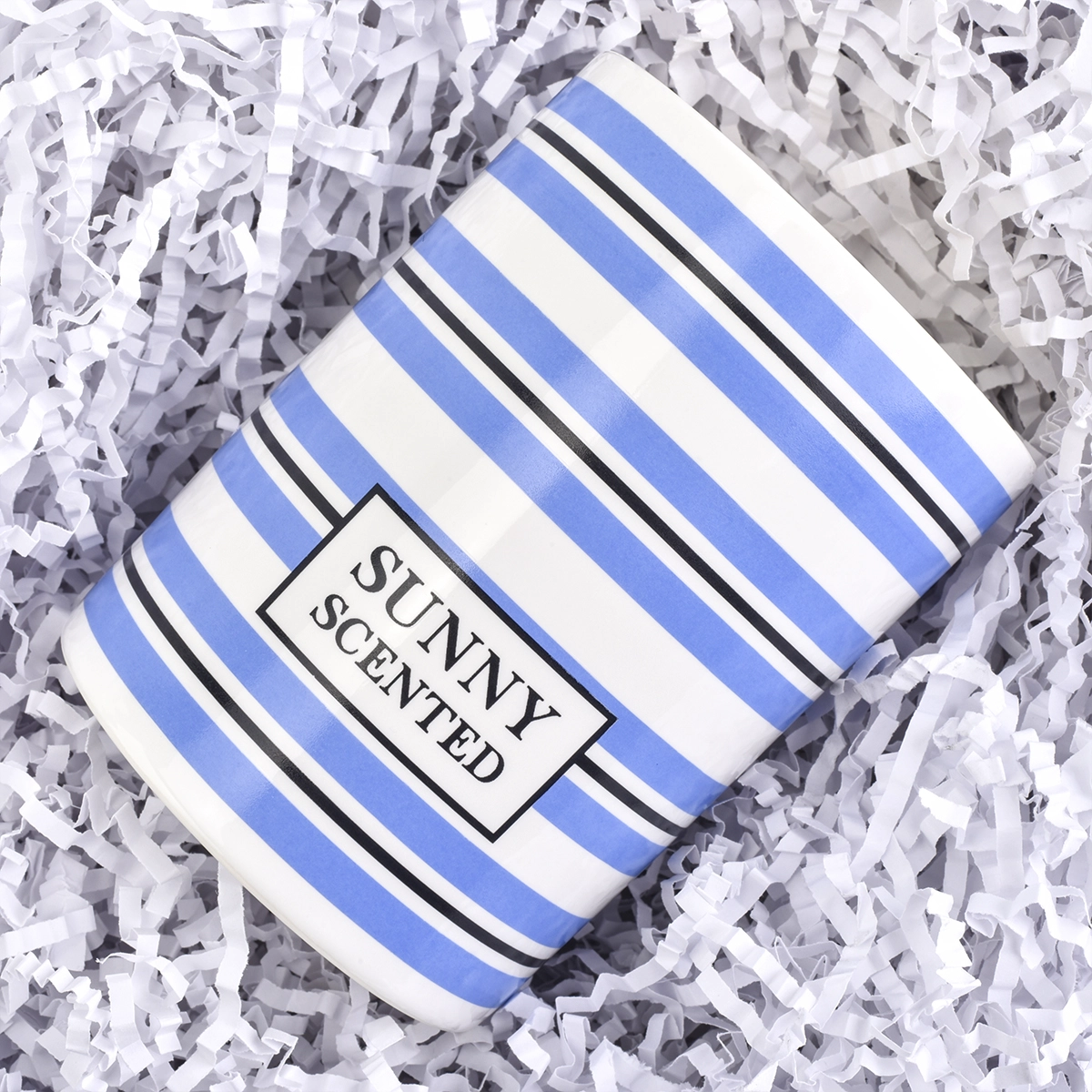 cylinder ceramic vessel with stripes, modern designed ceramic candle holders