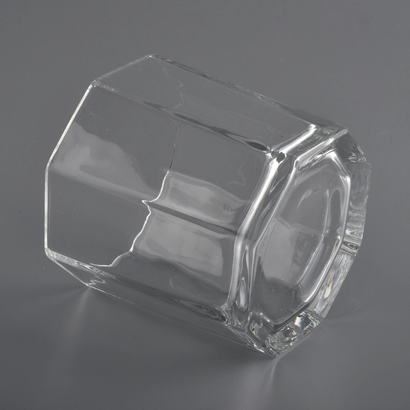 hexagonal glass candle jars for 6oz of wax filling