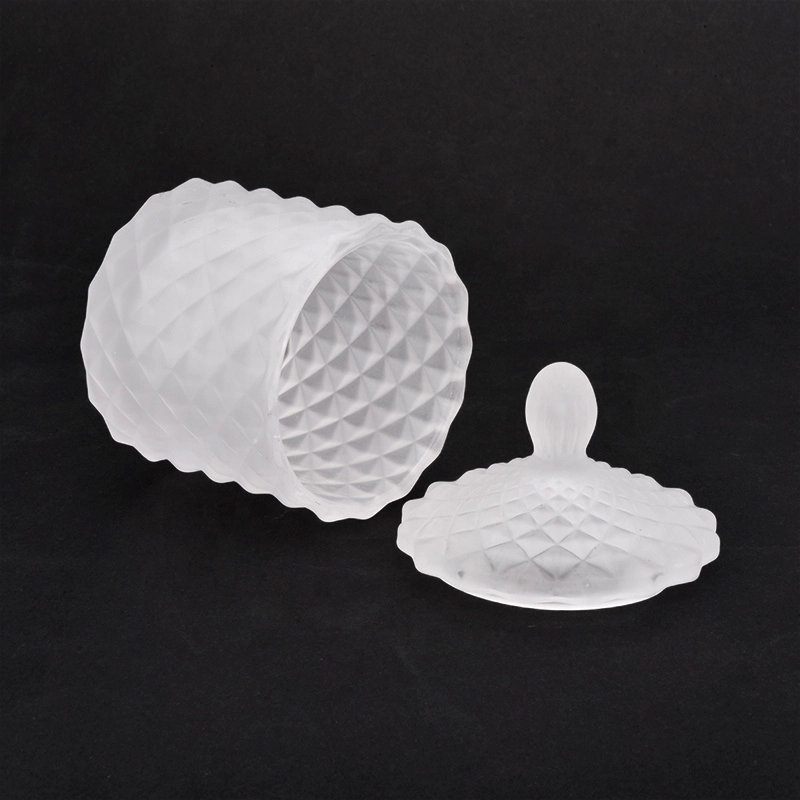 110ml Frosted White Glass Candle Jars with Lids Home Decor Wholesales