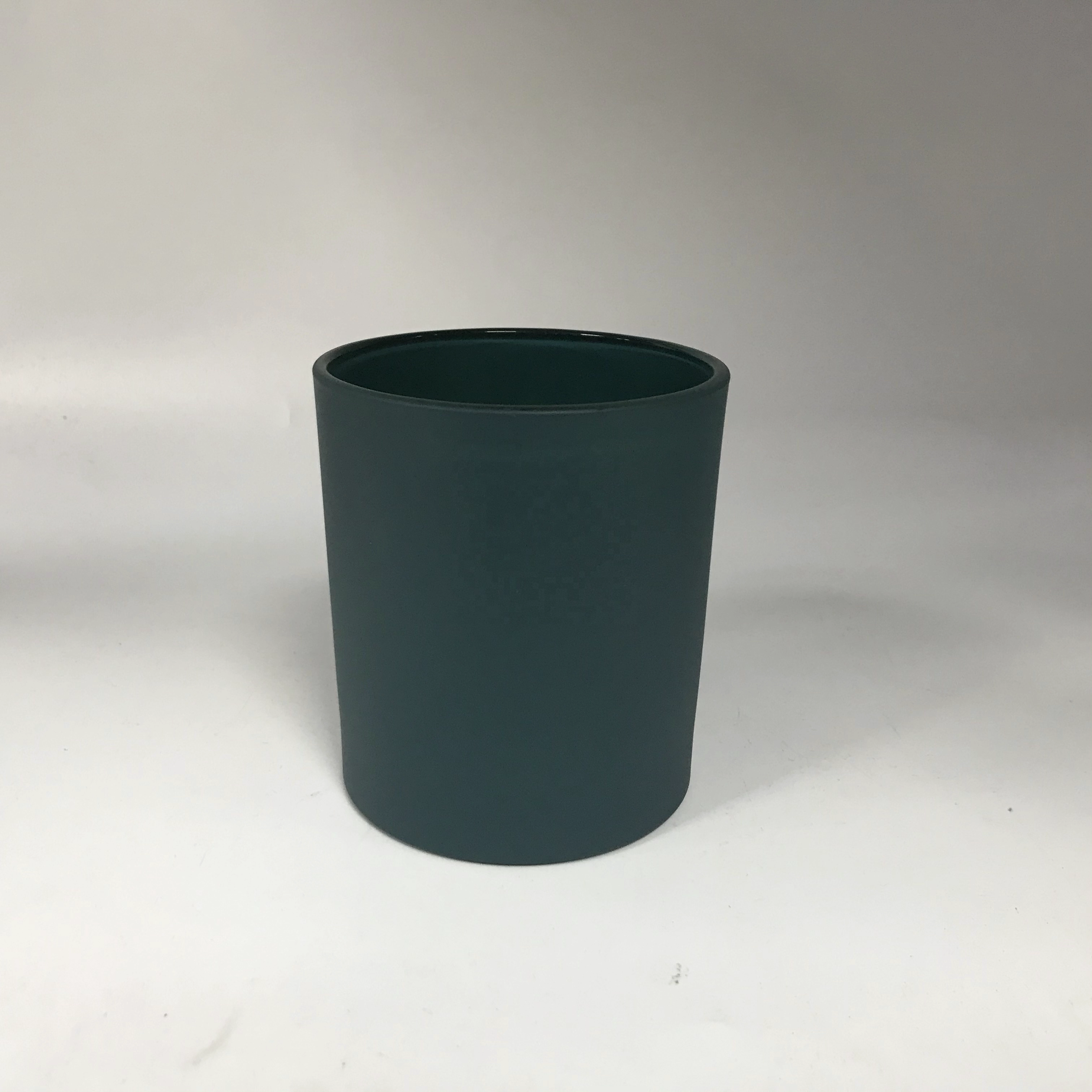 matte colored glass candle jars with metal lid