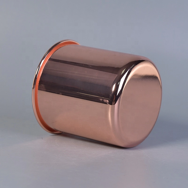 Cylinder Orange Metal Candle Jars Metal candle making vessel for Wedding Decoration use in bulk