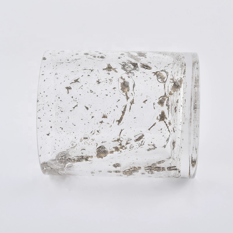 13oz cylinder glass candle vessels with marble printing