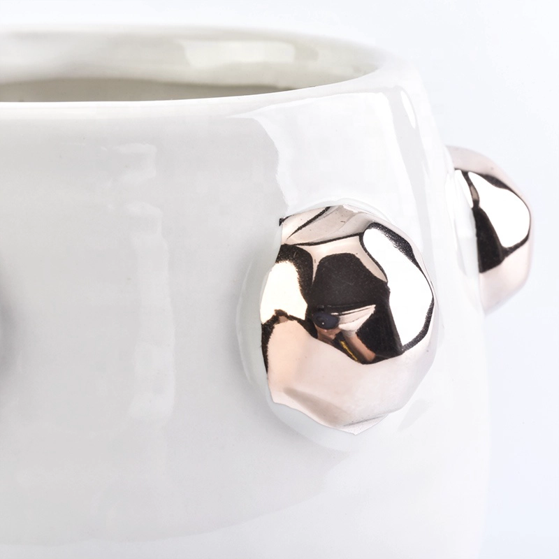 9oz iridescent white ceramic candle bowls