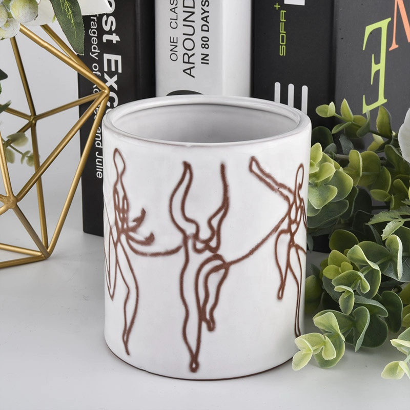 8 oz Suppliers empty white glaze ceramic candle holders