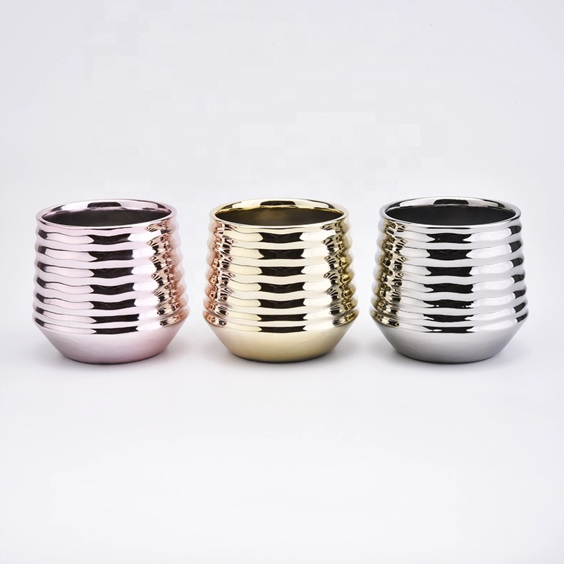 luxury electroplating ceramic candle vessel wholesale