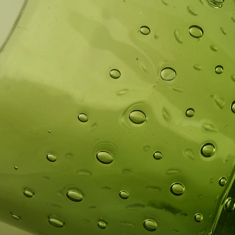 light green hand made glass candle votives