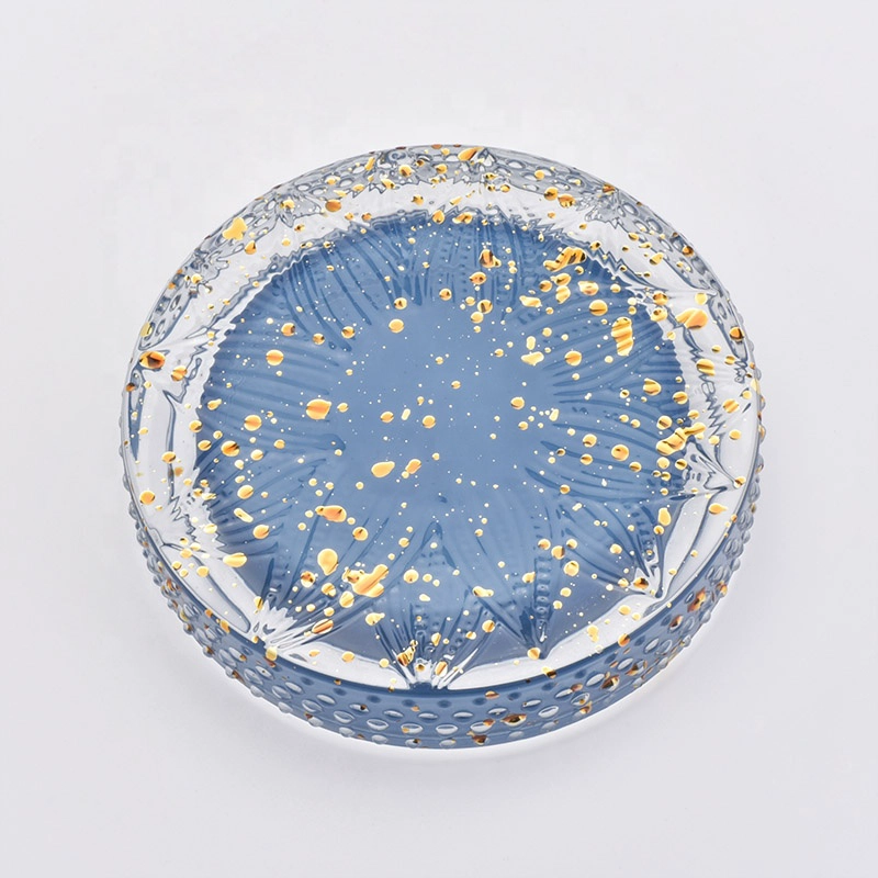 Luxurious round candle containers glass candle jars with lid for wedding decoration