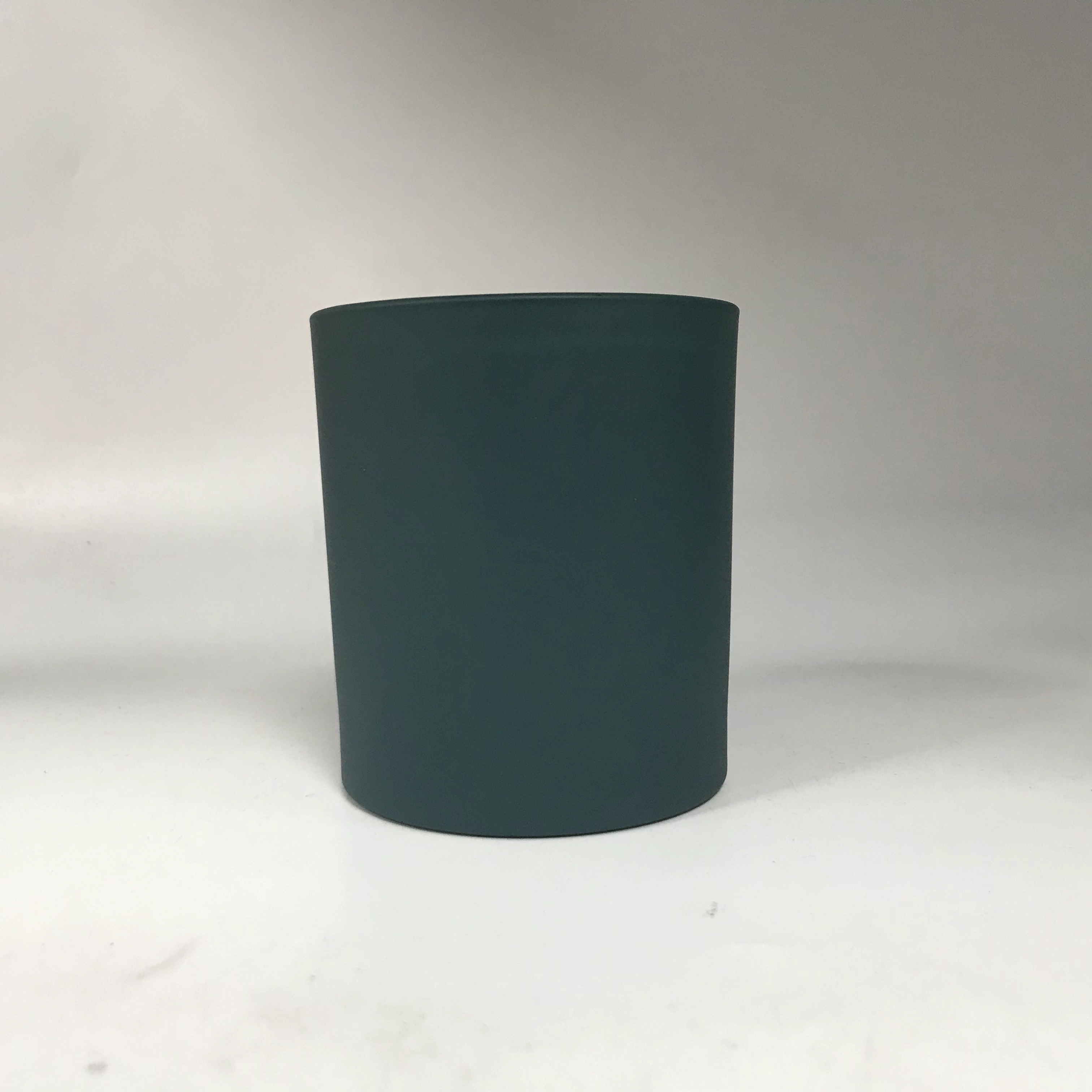matte colored glass candle jars with metal lid