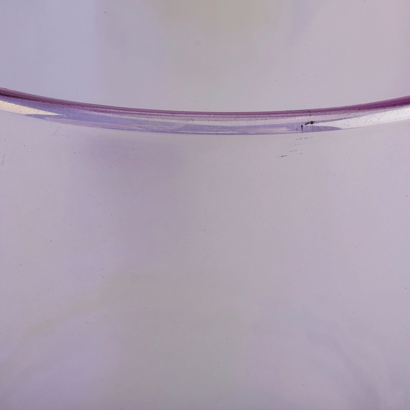 light purple glossy glass scented candle jars