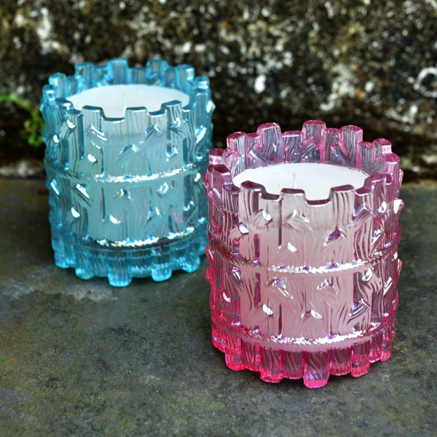 Sunny new design luxury pink tealight crystal Glass candle jar