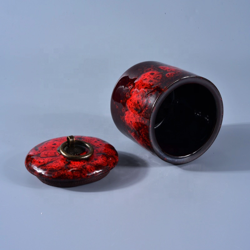 Custom luxury ceramic candle holders lid home decor