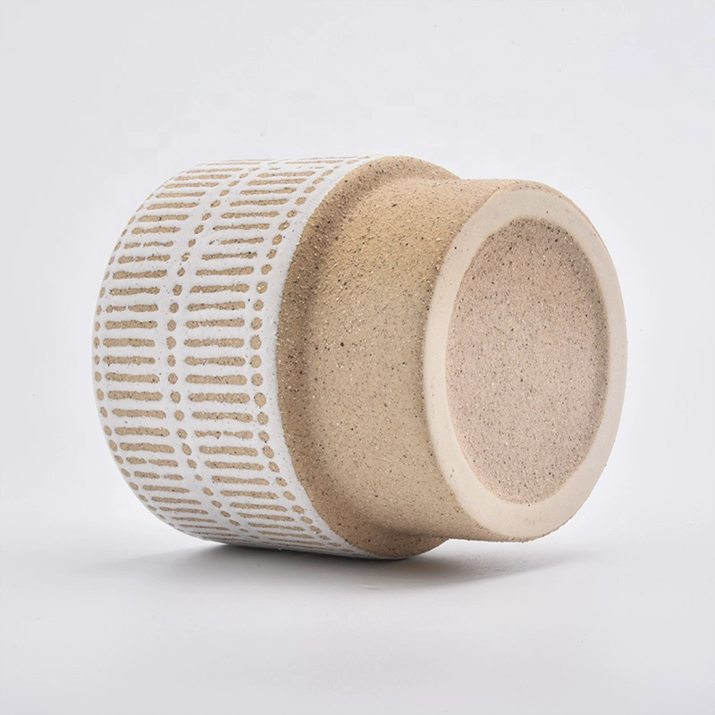 Custom ceramic candlestick stone candle jars home decoration