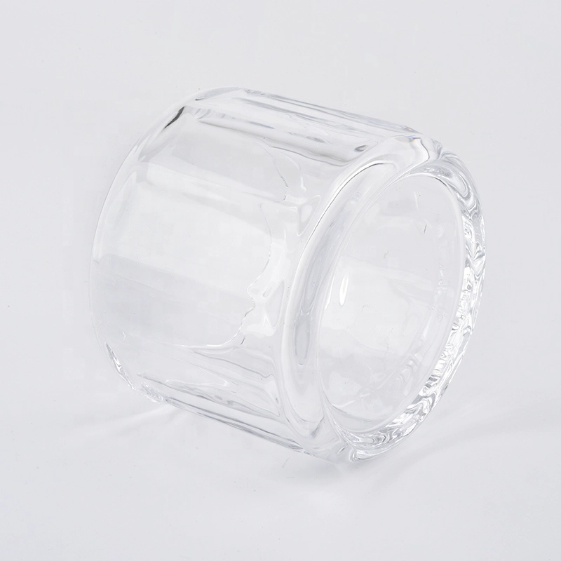 8oz crystal glass candle jars with lids