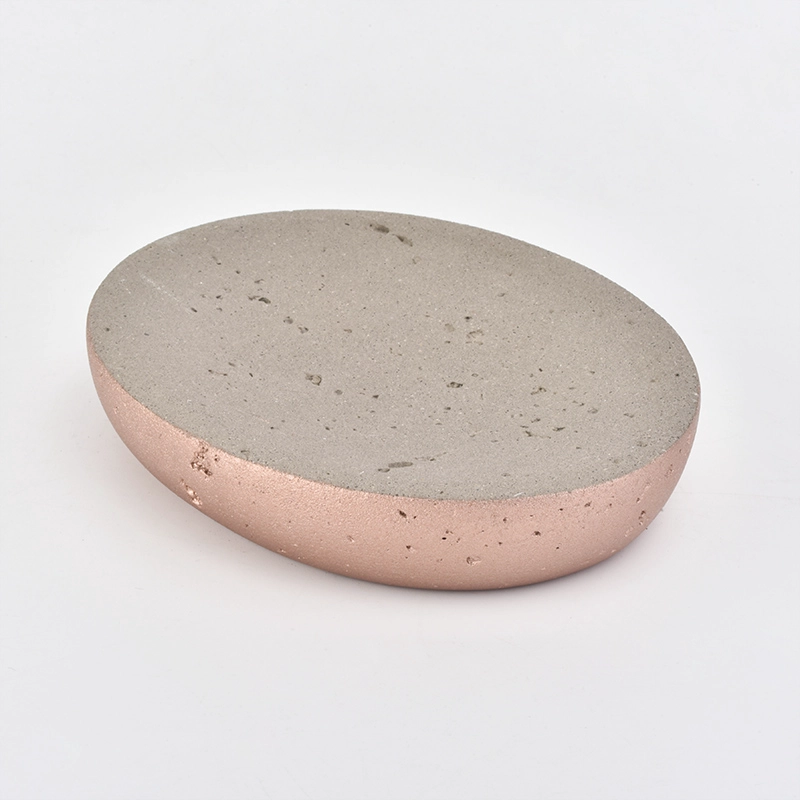 5pcs bathroom accessory sets concrete container copper dip
