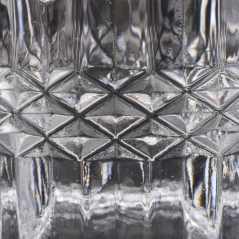 250ML Crystal Glass Candle Jar with Lid for Decor