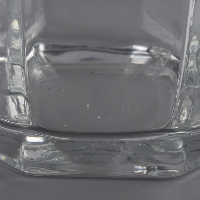 14oz hexagonal transparent glass candle holders
