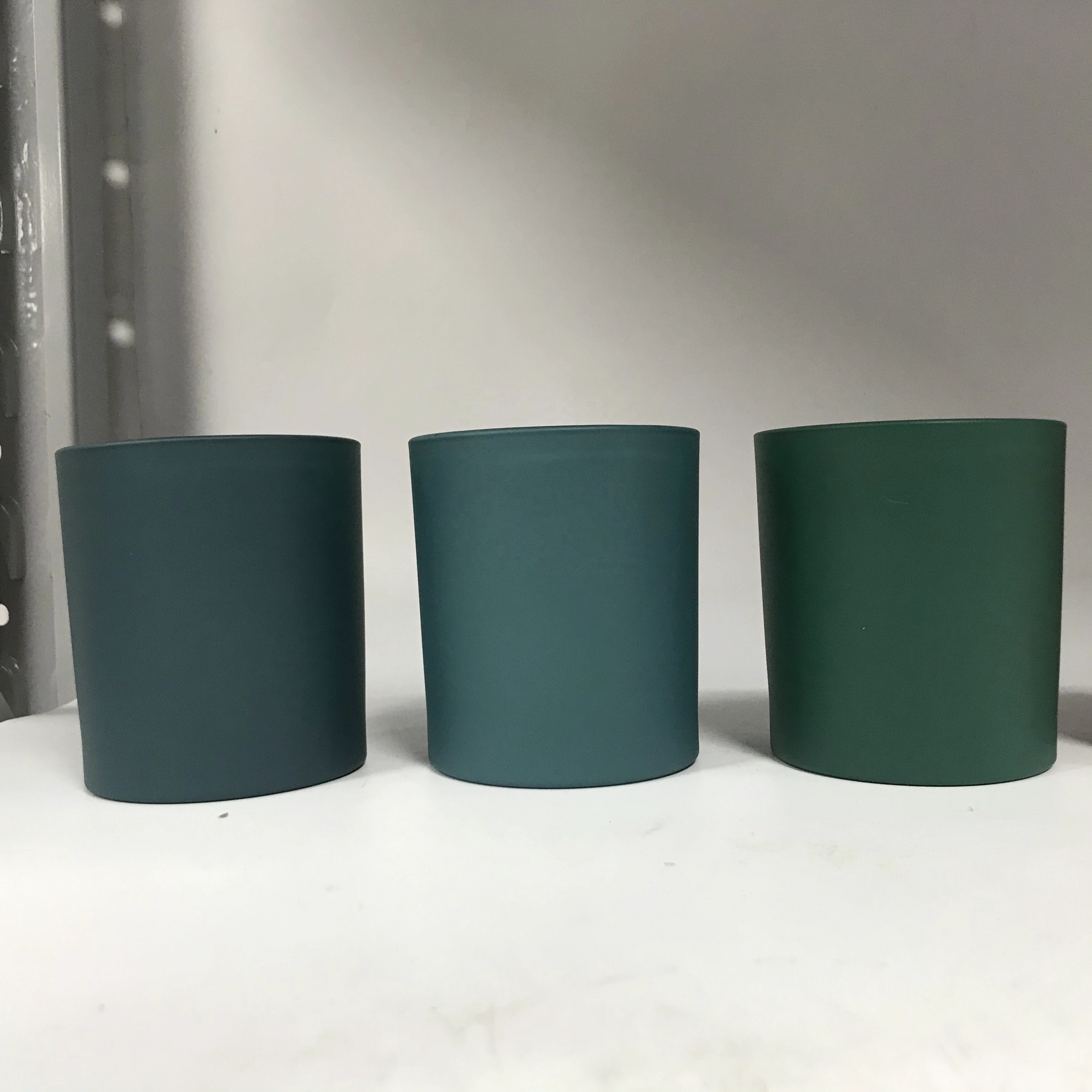 matte colored glass candle jars with metal lid