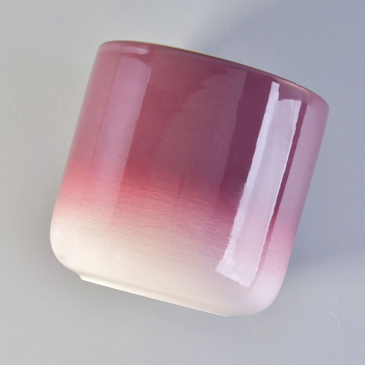 In bulk empty personalized electroplated ceramic holder jar for candle making