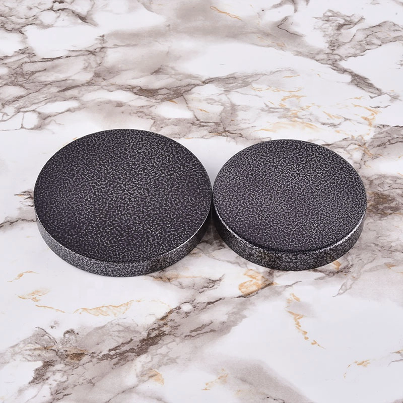Wholesales Custom round grey metal lid cover for candle holder jars