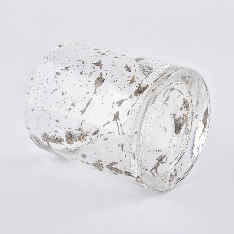 13oz cylinder glass candle vessels with marble printing